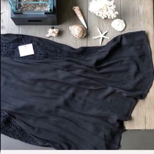 O'Neill Women's Frances Cold-Shoulder Dress Swim Cover-Up - Dark Charcoal, Size M, Floaty Sleeve Beach Dress